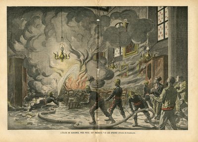 The church of Suresnes, near Paris, is burned by the Apaches by Eugene Damblans