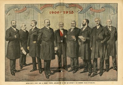 Around M. Loubet donates the term ends, some of those who aspire to succeed him - Elections, President of the Republic - Combes Emile (1835-1921), Doumer Paul (1857-1932), Rouvier Maurice by Eugene Damblans