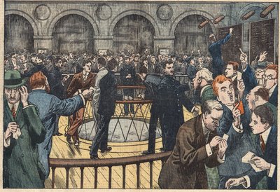 Internal view of the Paris Stock Exchange by Eugene Damblans