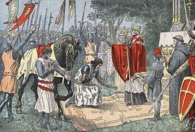 Philippe Auguste before the Battle of Bouvines on July 27 by Eugene Damblans