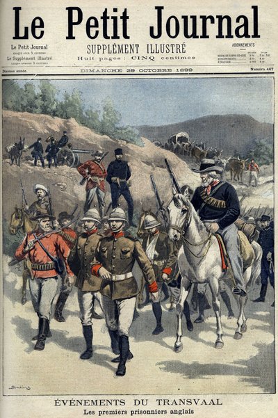 South Africa - Boer War. Transvaal Events. First English Prisoners Captured by the Boers. Drawing of Damblans. 