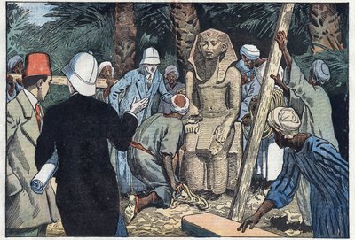 French Archaeological Mission Discovers a Statue of Sesostris III by Eugene Damblans