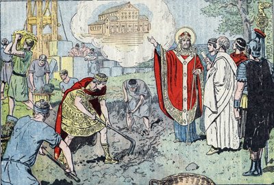 The Roman Emperor Constantine I (272-337), after his baptism by Pope Saint Sylvester, decided to build the Basilica of the Holy Savior in Lateran (today Saint John of Laterano, San Giovanni in Laterano), which was consecrated in 324. by Eugene Damblans