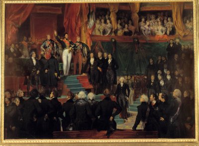 Revolution of 1830: King Louis Philippe I swore to maintain the Charter of 1830 by Eugene Deveria