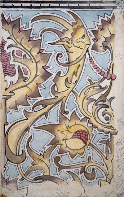 Tapestry motifs for the Great Hall of the apartment of the Countess of Paris, Golden room, Chateau d