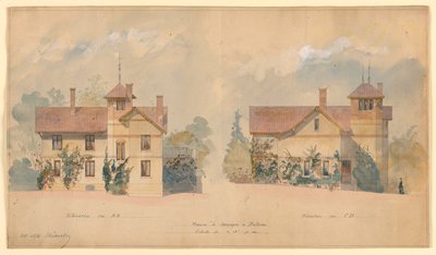 Architectural Project for the House of P.J. Hetzel by Eugene Emmanuel Viollet le Duc
