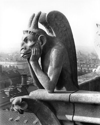 Demon Gargoyle from the Balustrade of the Grande Galerie of the West Facade, Replica of a 12th Century Original by Eugene Emmanuel Viollet le Duc