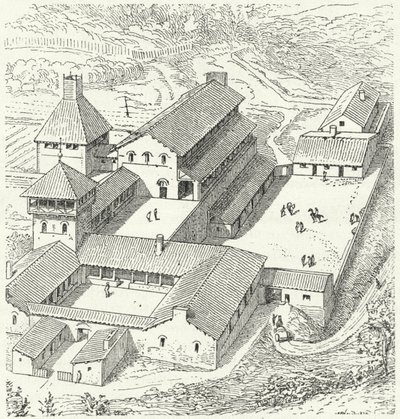 Merovingian Royal Palace by Eugene Emmanuel after Viollet le Duc