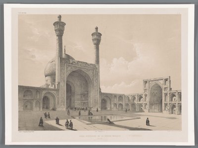 Courtyard of the Friday Mosque of Isfahan by Eugene Flandin
