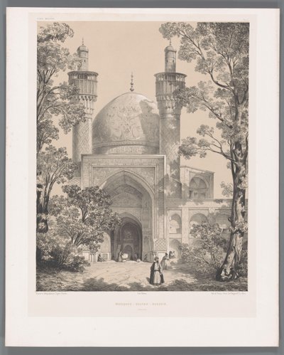 Chahar Bagh School in Isfahan by Eugene Flandin