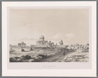 Imamzadeh of Hussein in Qazvin (Persian landscapes, Modern Persia) by Eugene Flandin