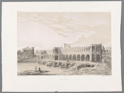 Khaju Bridge or Pol-e Khaju in Isfahan by Eugene Flandin