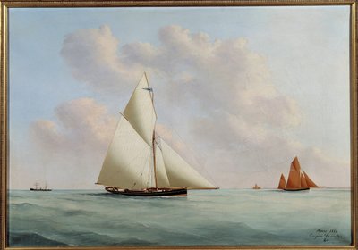 Yacht Sylphe in Regatta by Eugene Grandin