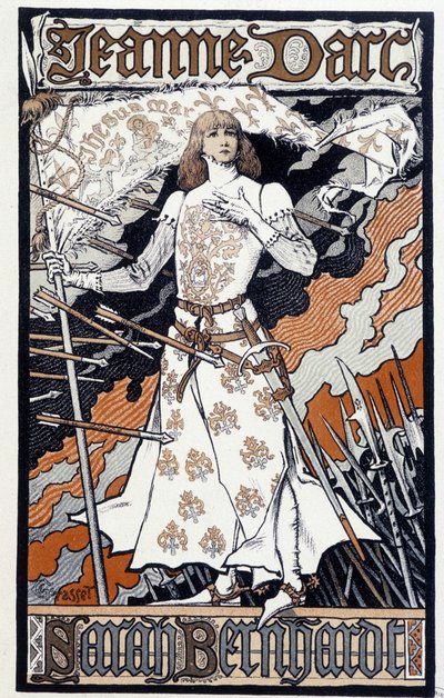 Poster Joan of Arc (Sarah Bernhardt plays in Joan of Arc). circa 1890 by Eugene Grasset
