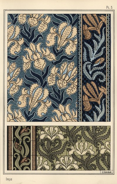 The Iris in Patterns for Fabrics and Tiles by Eugene Grasset