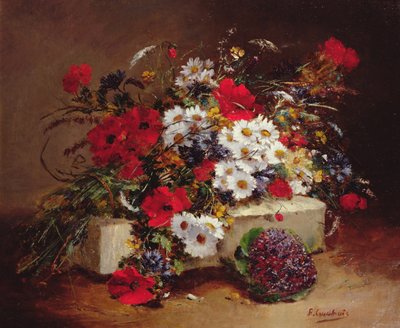 Poppies and Daisies by Eugene Henri Cauchois