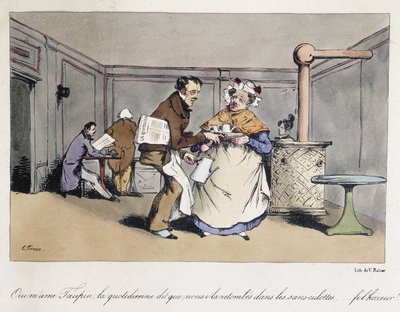 Forest cartoon standing in a French cafe by Eugene Hippolyte Forest