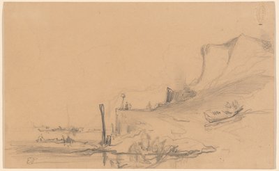 A Coast Road with Cliffs in the North of France by Eugene Isabey