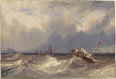 Fishing Boats Tossed before a Storm by Eugene Isabey