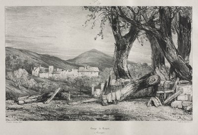 Picturesque and Romantic Journeys in Old France: Auvergne (vol. II), Gorge of Royat, Plate 79 by Eugene Isabey