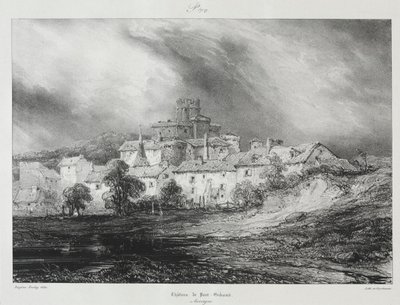 Picturesque and Romantic Voyages in Old France, Auvergne: Château de Pont-Gibaud by Eugene Isabey