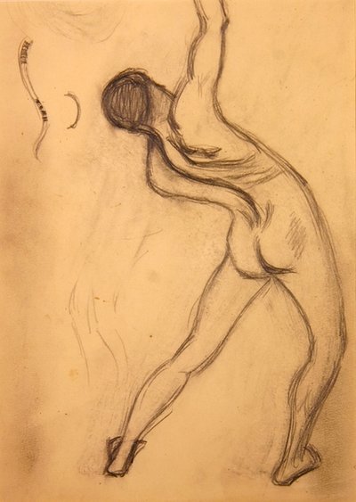 Drawing for Pushing Weights by Eugène Jansson