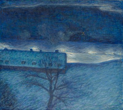 Winter Night Over the Quay by Eugène Jansson