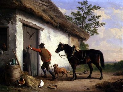 At the Cottage Door by Eugene Joseph Verboeckhoven