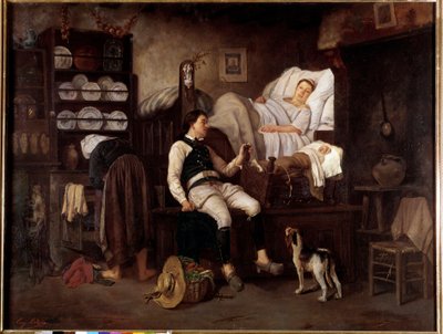Interior Bas-Breton or Le Nouveau Ne Breton Family in an Interior by Eugene Leroux