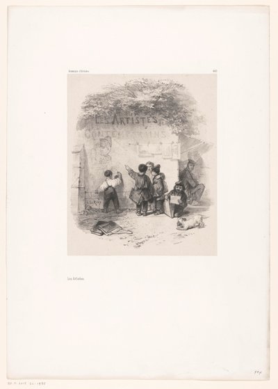 Children in Front of a Wall from Souvenirs of Artists by Eugene Leroux