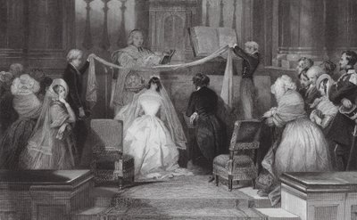 A French Marriage at St Roch, Paris by Eugene Louis (after) Lami