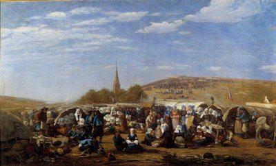 A Forgiveness to Saint Anne la Palud in 1858 by Eugene Louis Boudin