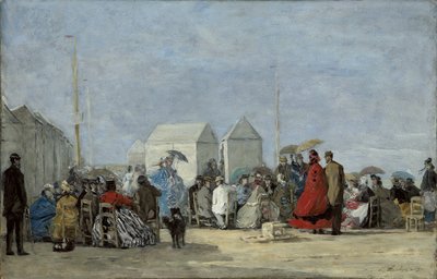 Beach Scene at Trouville by Eugene Louis Boudin