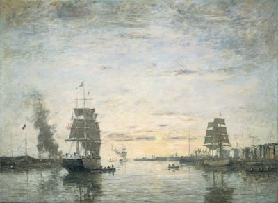 Entrance to the Harbor, Le Havre, 1883 by Eugene Louis Boudin