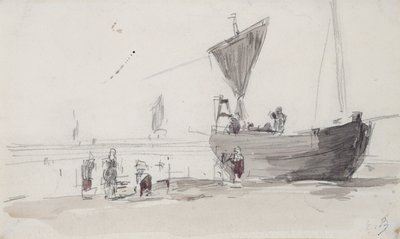 Fishing Boat on the Beach by Eugene Louis Boudin
