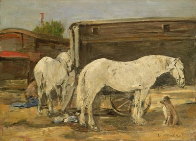 Gypsy Horses (c.1885-90) by Eugene Louis Boudin