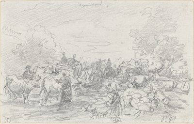 Herds Crossing a Stream, 1877 by Eugene Louis Boudin
