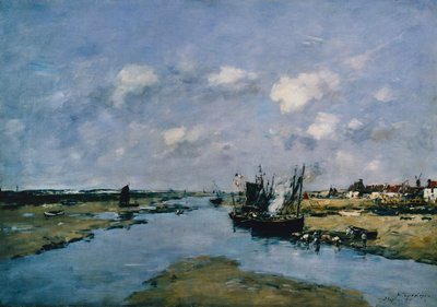 La Canche at Low Tide, Etaples by Eugene Louis Boudin