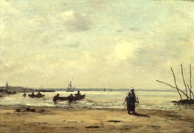Low Tide Near Honfleur by Eugene Louis Boudin