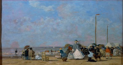 On Trouville Beach by Eugene Louis Boudin