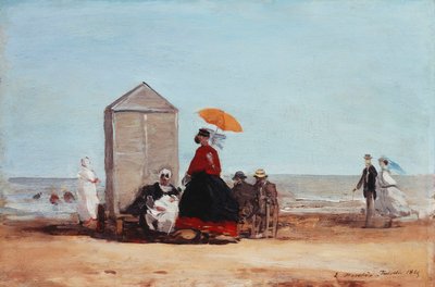On the Beach at Trouville, 1865 by Eugene Louis Boudin