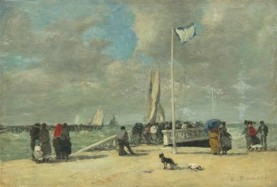 On the Jetty by Eugene Louis Boudin