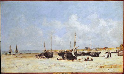 On the Beach of Berck, Pas-de-Calais by Eugene Louis Boudin