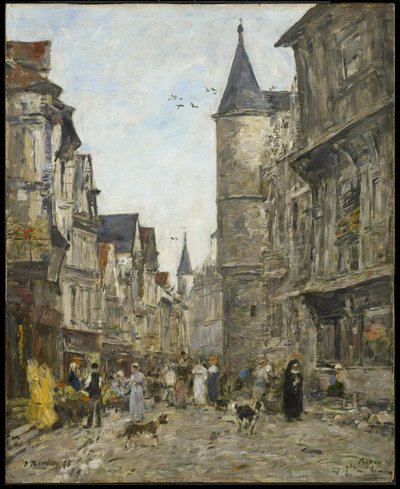 Rue Saint-Romain, Rouen by Eugene Louis Boudin