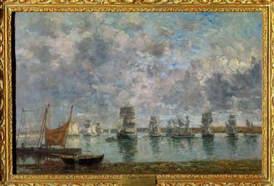 Sailboats, Camaret Boats at Camaret-sur-Mer by Eugene Louis Boudin