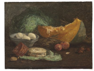 Still Life with Eggs and Pumpkin by Eugene Louis Boudin