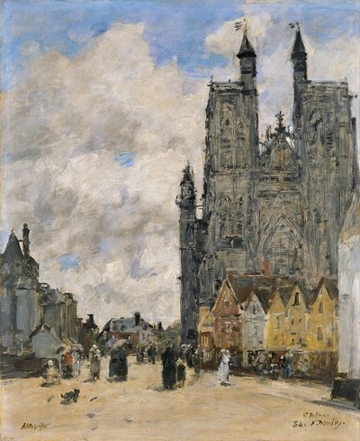 The Square of the Church of Saint Vulfran in Abbeville by Eugene Louis Boudin
