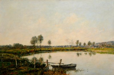The Water Meadows at Deauville, France by Eugene Louis Boudin