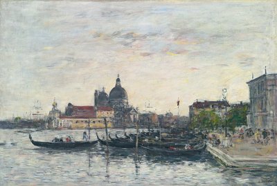Venice, the Mole at the Entrance to the Grand Canal and the Salute, Evening by Eugene Louis Boudin
