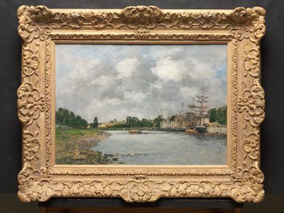 View of the Port of Saint-Valéry-sur-Somme by Eugene Louis Boudin